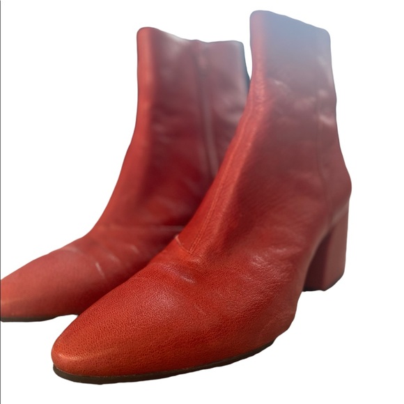 Vagabond Olivia Cherry Red Leather Ankle Boots - Picture 5 of 15